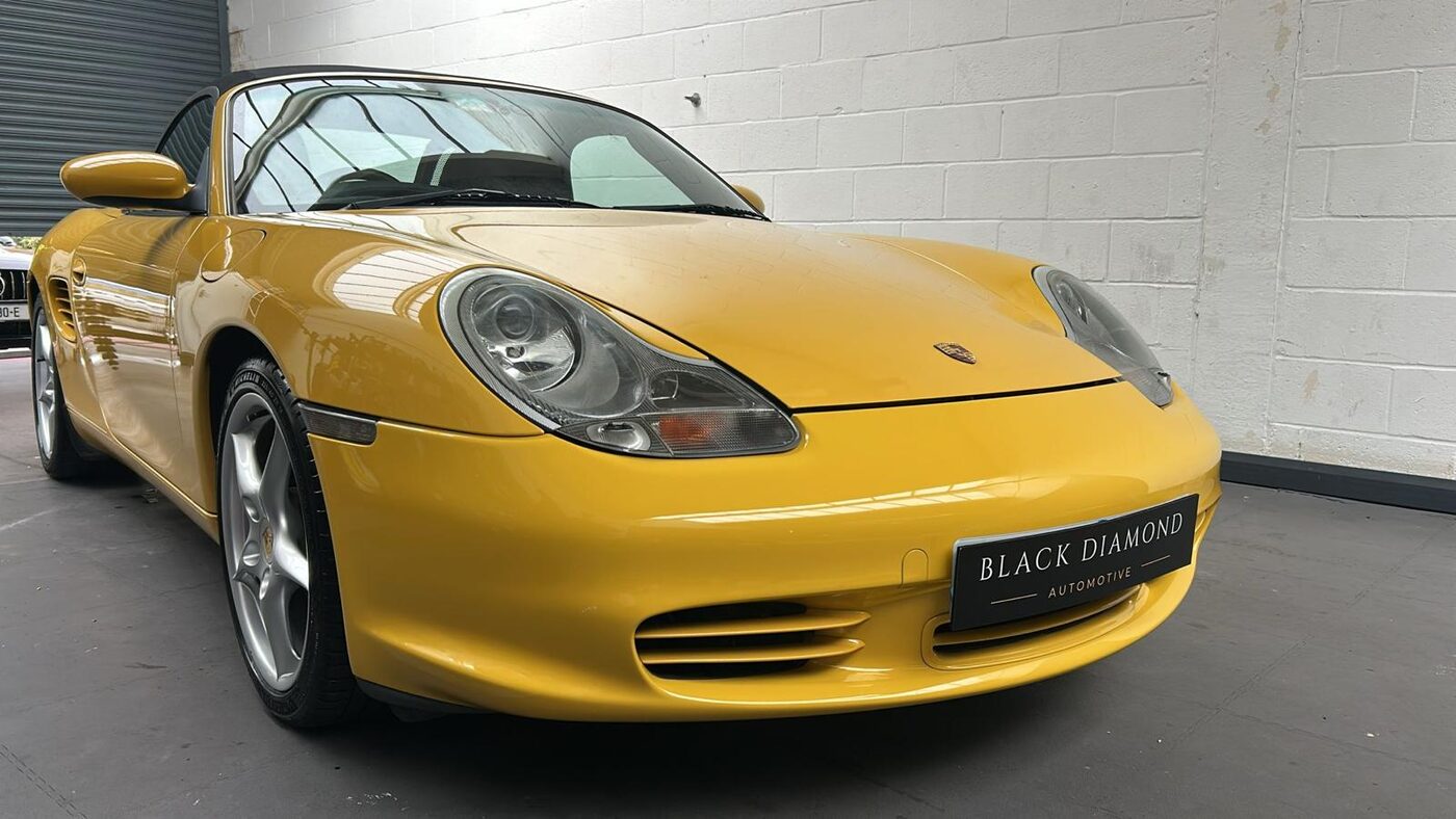 Porsche Boxster S front three-quarter view, gloss finish